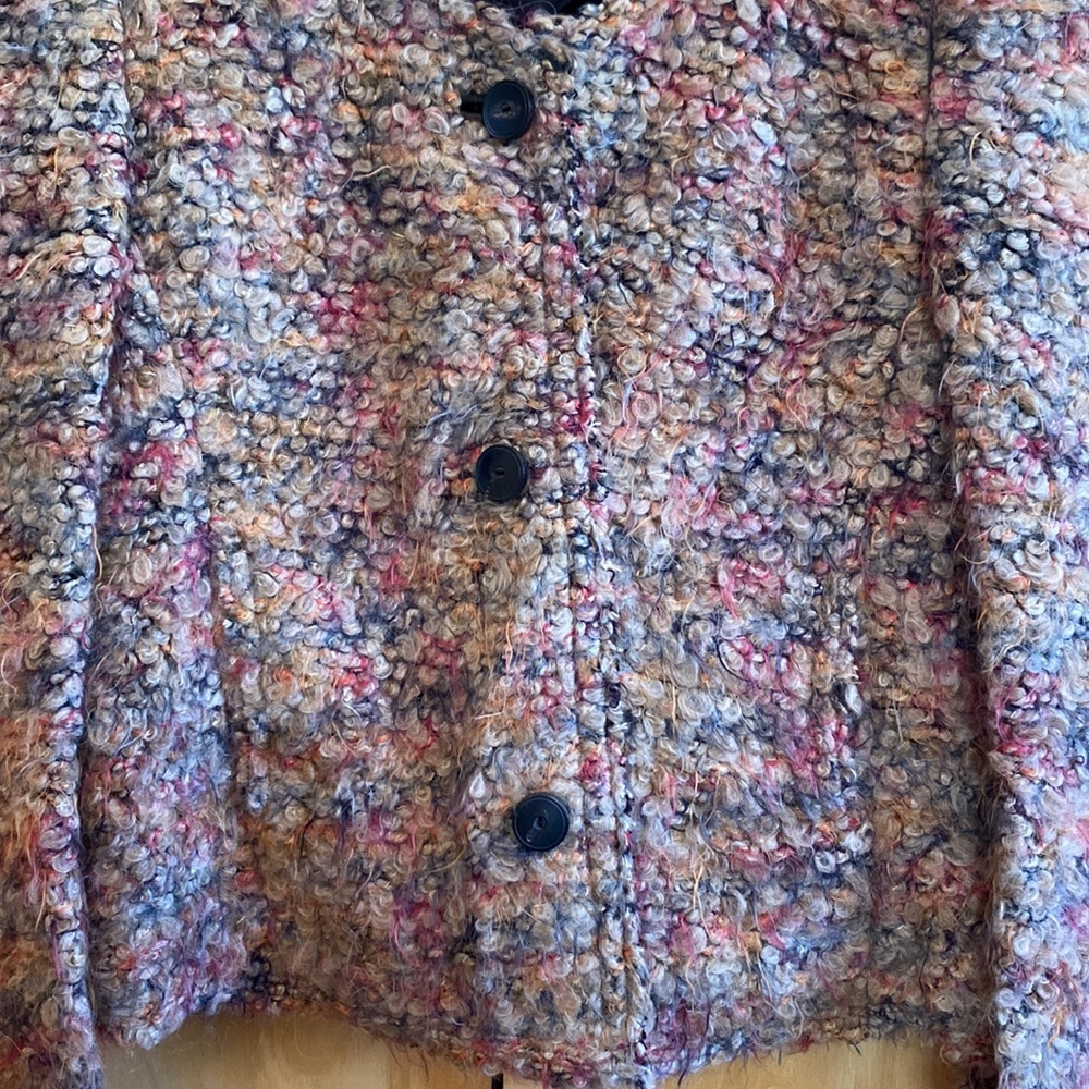 IRO Helga Veste Women's Colorful Soft Boucle Textured Knit Sweater Jacket SZ44 - Picture 8 of 11